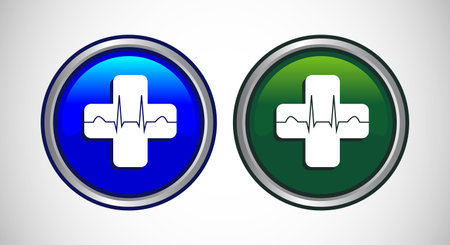 Medical And Healthcare Icon Button Set Design Illustrationのイラスト素材