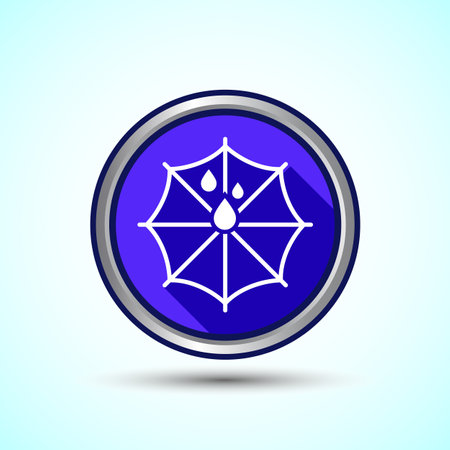 Umbrella Icon Button Design Illustration. Insurance, Protection Iconのイラスト素材