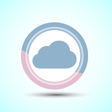 Cloud Icon Design Illustration, Weather Icon Sign, Pastel Color Button Designのイラスト素材