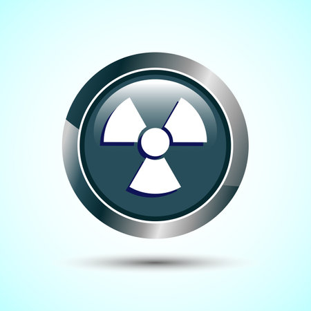 Radiation icon design illustration, Biological hazard icon, Gray Color Round Button Designのイラスト素材