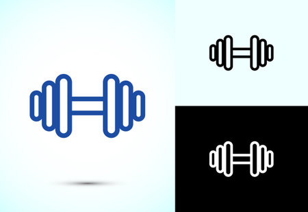 Dumbbell icon design for fitness, gym, exercise, weightliftingのイラスト素材