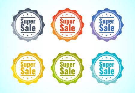 Super sale banner, sticker for business, marketing and advertisingのイラスト素材