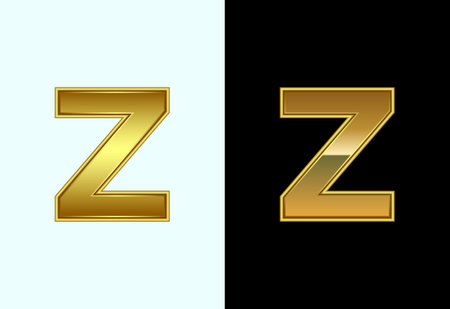 Initial alphabet Z in gold color style. Graphic alphabet symbol for corporate business identityのイラスト素材