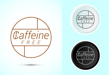 Caffeine free icon design illustration, No caffeine badge, sticker label designのイラスト素材