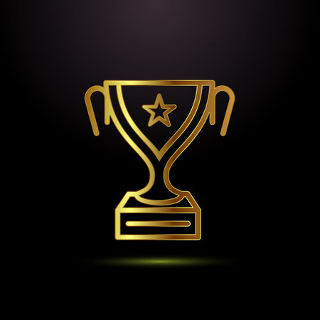 Gold color award icon design illustration, Winning icon, Champion symbolのイラスト素材