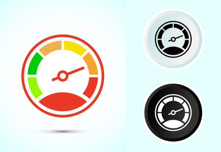 Speedometer Icon design illustration, Speed indicator sign symbolのイラスト素材