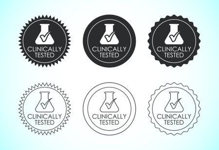 Clinically tested icon design illustration, Clinically proven label signのイラスト素材