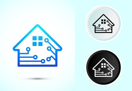 Smart house icon design illustration, Smart home technology and automationのイラスト素材