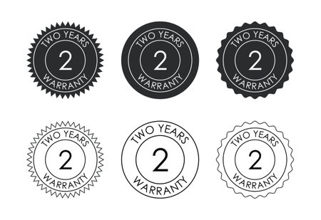 Advertising 2 years warranty badge, Warranty logo icon signのイラスト素材