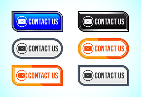 Contact us button design illustration, Suitable for mobile app, and website UI designのイラスト素材