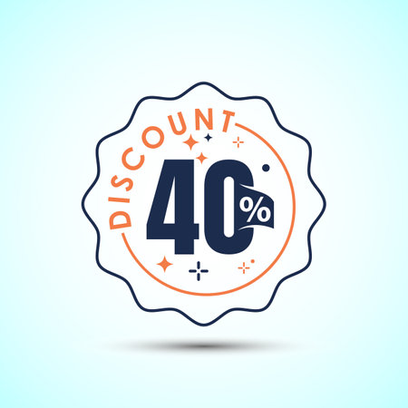 40 percent discount, Sale tags. Sale offer sign. Special offer symbol. Discount promotionのイラスト素材