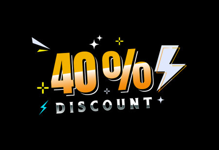 40 percent discount banner, Sale offer sign. Special offer symbol. Discount promotionのイラスト素材