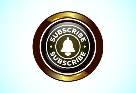 Subscribe button design illustration, Button for channel subscribe, like, share. notification iconのイラスト素材
