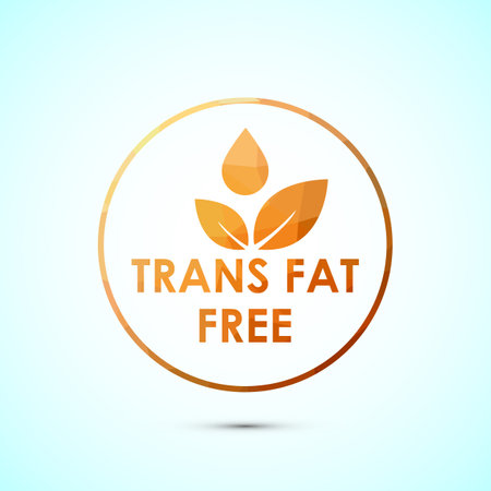 Trans fat free icon design illustration, Zero trans fat icon for healthy concept, Low poly styleのイラスト素材