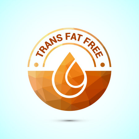 Trans fat free icon design illustration, Zero trans fat icon for healthy concept, Low poly styleのイラスト素材