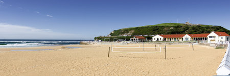 Newcastle beach morning landscape beach panoramic photo. Beach Newcastle this photo was taken in early morning. Newcastleの写真素材