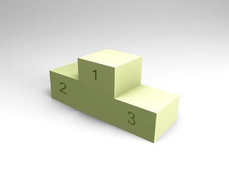 Light green winner podium with numbersの写真素材