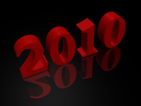 2010 New Year in Red and Black - 3D imageの写真素材