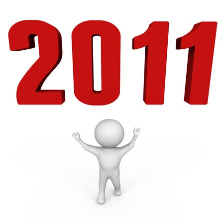 Celebrating new year 2011 - a 3d image