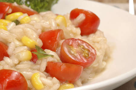 Closeup of a plate of delicious risotto.の写真素材