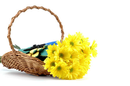 Fresh cut bouquet of yellow flowers,の写真素材