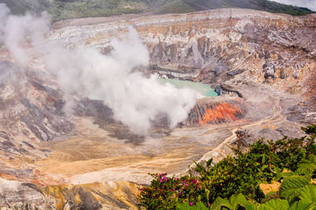 Photo of main crater of Poas Volcano in Costa Rica.の写真素材