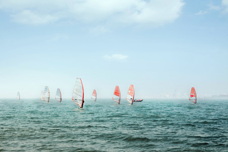 Water sports triangle sailのeditorial素材