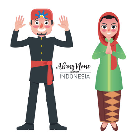 Vector stock of Abang None, The traditional couple origin of Jakarta Indonesiaのイラスト素材
