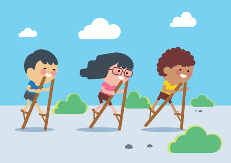 Vector Stock of Egrang, The traditional Indonesian children's games.のイラスト素材