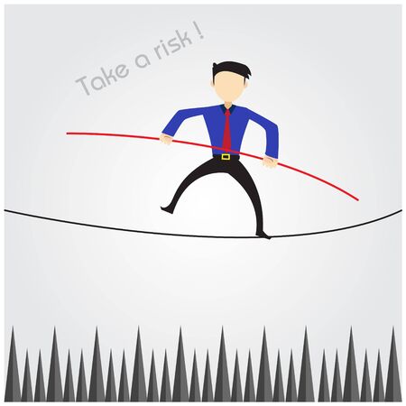 illustration of a businessman taking the riskのイラスト素材