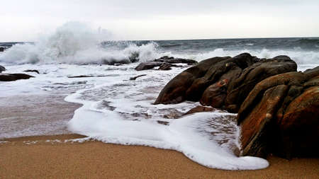 Beach view over the ocean backgroundの写真素材