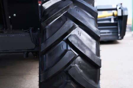 Tractor wheel protector, close up