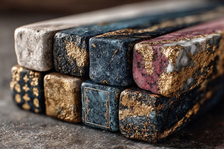 Stone texture. Marble polished surface. Veining details. Luxury stone design.の素材