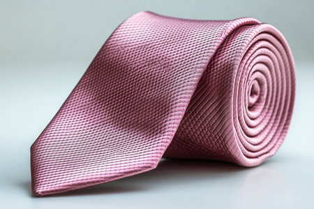 Luxury Silk tie light pink color in a white background. ForÂ niche luxury markets.の素材