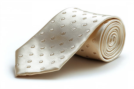 Luxury Silk tie light milky color in a white background. Perfect for luxury fashion.の素材