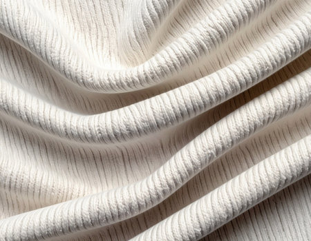 Natural light color. Texture of premium textile fabric. Premium cotton material. Soft beige.の素材