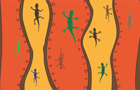 Gecko ornamentのイラスト素材