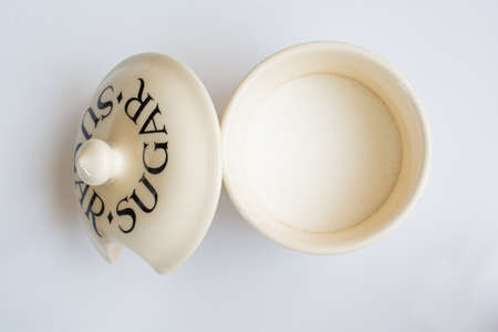 Classic Sugar Bowl Top View with Lid Restingの写真素材