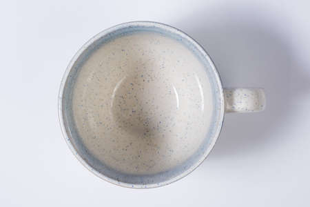 Top of Speckled Blue Mug Isolated on Whiteの写真素材