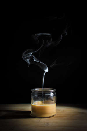 Fine Line of Smoke From Blown Out Candleの写真素材