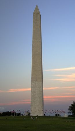 Washington Monument at Sunset, Washington, DC, Disctrict of Columbia, Mallの写真素材