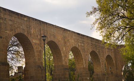 Ancient Aquaduct Morelia Mexico  This aquaduct was built long ago to carry water from the mountains to the city of Morelia.の写真素材