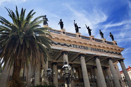 Juarez Theater Guanajuato Mexico  This theater is a very famous spot in Mexico where many famous singers and actors have appeared.の写真素材