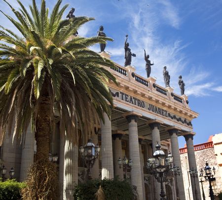 Juarez Theater, Guanajuato, Mexico.  This theater is a very famous spot in Mexico where many famous singers and actors have appeared. 
の写真素材