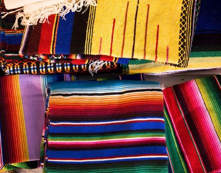 Colorful Mexican Blankets Guanajuato Mexico