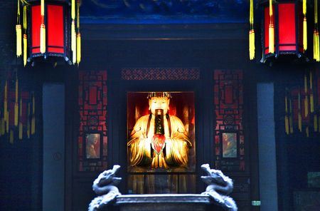 Liu Bei Memorial Wuhou Memorial, Three Kingdoms Temple, Chengdu, Sichuan, China.  This temple was built in the 1700s. 
の写真素材