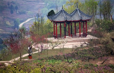 China Red Pagoda, Peach Blossoms, Village, Chengdu, Sichuan, orchards, fields

RESUBMIT--In response to comments from reviewer have further processed image to reduce noise, sharpen focus and adjust lighting.の写真素材