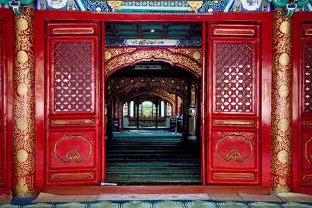 Interior Cow Street Niu Jie Mosque Beijing China  For the Hui Minority  Famous Moslem Mosque

の写真素材
