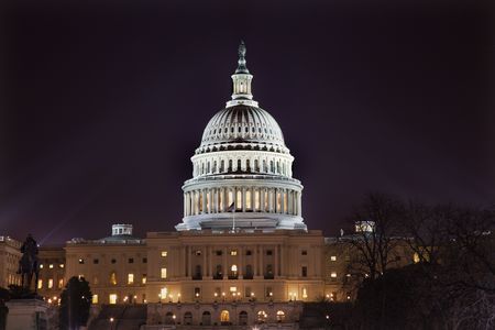 US Capitol Congress House Senate capital city Washington DC Statue of US Grant in Front