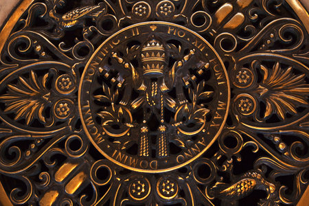 Vatican Seal Inside Floor of Basilicaのeditorial素材